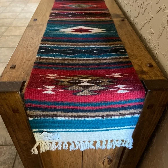 Beautiful Vintage Mexican/SW Style Table Runner 100% Wool - Picture 5 of 10